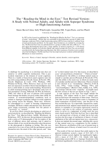 Revised Reading the Mind in the Eyes Test: Study on Adults with Asperger Syndrome