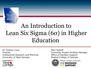 Introduction to Lean Six Sigma in Higher Education