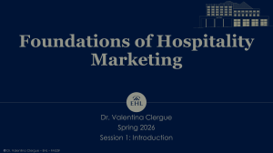 Foundations of Hospitality Marketing Lecture Slides