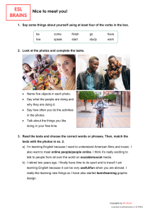 ESL Worksheet: Nice to Meet You! Self-Intro & Grammar Exercises