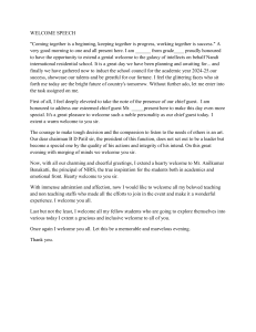 Welcome Speech for School Council Induction 2024-25