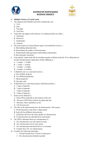 Grade 9 Science Summative Paper: Genetics & Heredity Exam