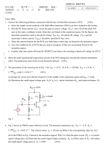 Electronics I Exam: FET Biasing & Circuit Analysis