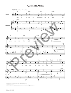 Ashes to Ashes Sheet Music by Dan Schutte