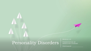 Personality Disorders Module 13 Presentation