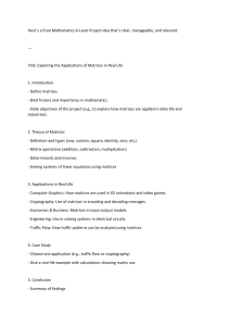A-Level Math Project: Matrices in Real Life