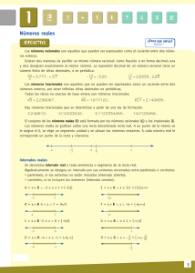 N&uacute;meros Reales: Racionales e Irracionales