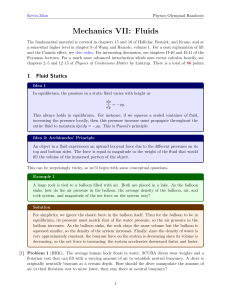 Physics Olympiad Handouts: Mechanics VII - Fluids
