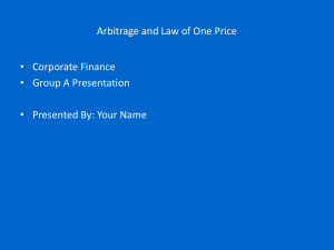 Arbitrage and Law of One Price Presentation