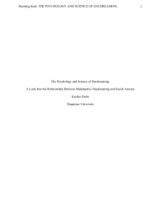 Psychology of Daydreaming: Maladaptive Daydreaming & Social Anxiety