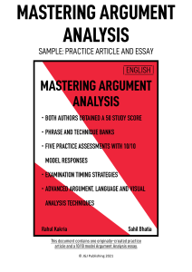 Mastering Argument Analysis: VCE English Study Guide