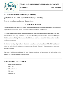 Grade 5 English FAL Term 1 Test