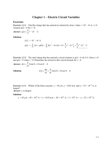 Chapter 1: Electric Circuit Variables - Exercises & Solutions