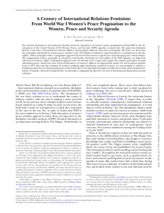 A Century of IR Feminism: WWI Peace to WPS Agenda