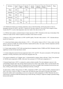 Thermodynamics Problems: Steam Tables, Carnot Cycles, Entropy