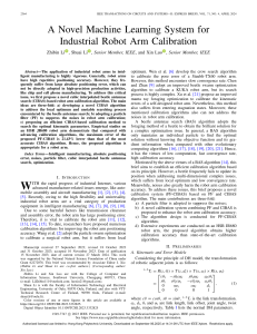 Novel Machine Learning System for Industrial Robot Arm Calibration