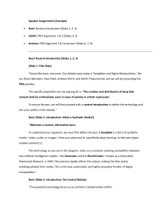 Debate Presentation: Criminalizing Deepfakes