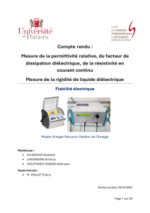 Rapport de laboratoire : mesure des propri&eacute;t&eacute;s di&eacute;lectriques des huiles