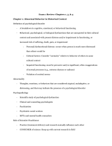 Psychology Exam 1 Review: Chapters 1, 3, 4