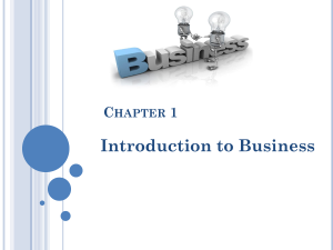 Introduction to Business: Chapter 1 Basics