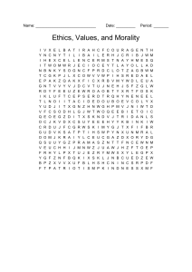 Krzyż&oacute;wka sł&oacute;w: Etyka, Wartości, Moralność