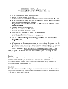 GMGT 2060 Mid-Term Exam Preview