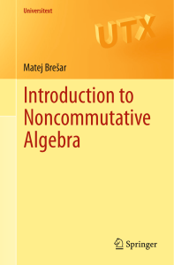 Introduction to Noncommutative Algebra Textbook