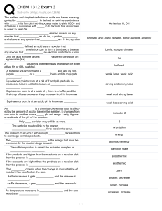 CHEM 1312 Exam 3 Study Guide
