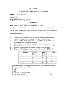 Operating System Assignment 1: Process Scheduling & Concepts