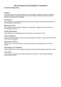VALS Framework: Psychographic Segmentation Model