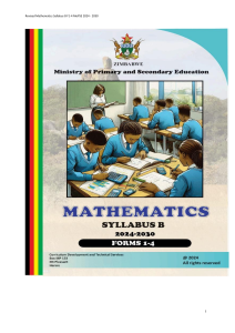 Zimbabwe Mathematics Syllabus B 2024-2030 Forms 1-4