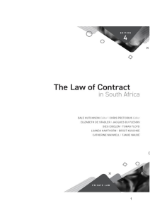 The Law of Contract in South Africa 4th Edition Textbook
