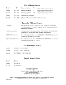 IPv4 Address Classes: A, B, C, D, E & Special Ranges
