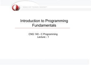Introduction to Programming Fundamentals: C Programming Lecture 1