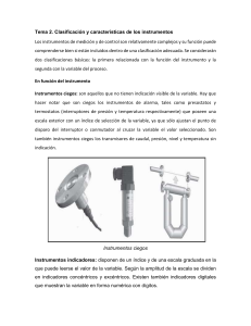 Clasificaci&oacute;n y caracter&iacute;sticas de los instrumentos