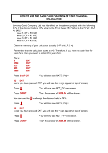 How to Use Cash Flow Function on Financial Calculator