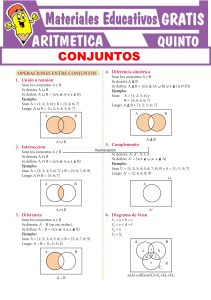 Conjuntos - Operaciones entre Conjuntos - Quinto Grado