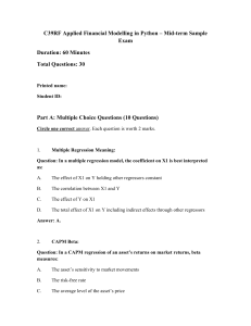 C39RF Applied Financial Modelling in Python Mid-term Sample Exam