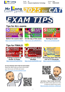 2025 Grade 12 CAT Exam Guide by Mr Long