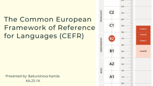 CEFR: Common European Framework of Reference for Languages