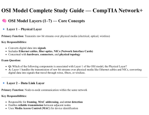 OSI Model Study Guide for CompTIA Network+