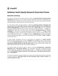 Goldman Sachs Equity Research Interview Primer