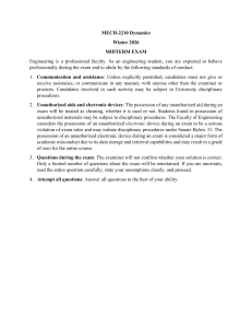 MECH-2210 Dynamics Winter 2026 Midterm Exam