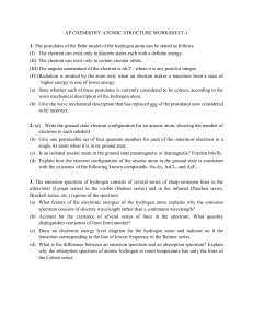 AP Chemistry Atomic Structure Worksheet