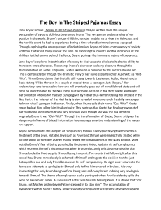 The Boy in the Striped Pyjamas Essay: Themes Analysis