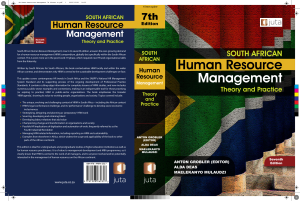 South African Human Resource Management: Theory and Practice 7th Ed.