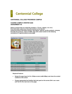 Centennial College COMP213 Assignment 3: HTML Product Page