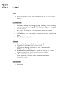 MECH200 Paper Aircraft Flight Project Assignment