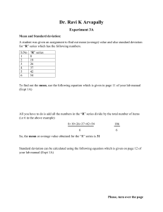 Experiment 3A: Mean and Standard Deviation Calculation