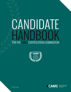 CAMS Certification Handbook: Exam Guide & Application